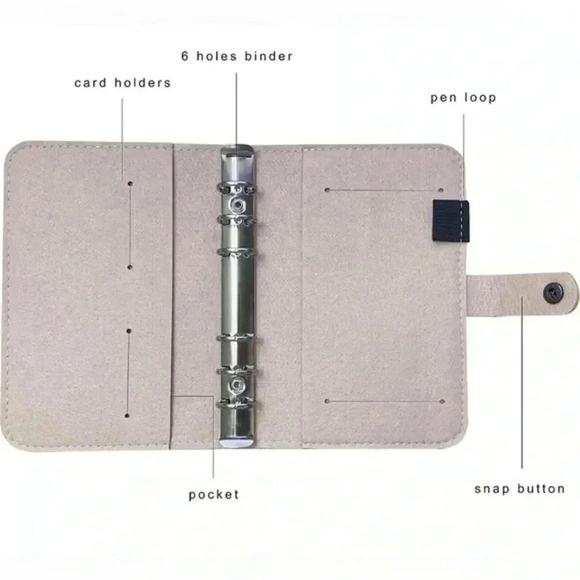 A6 6 Ring Binder Spiral Notebook - Picture 2 of 7